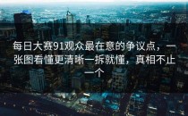 每日大赛91观众最在意的争议点，一张图看懂更清晰一拆就懂，真相不止一个